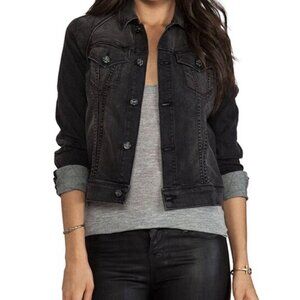 Mother The Speedster Bully Denim Jean Jacket Size Small Gray Black Rebel Lovers
